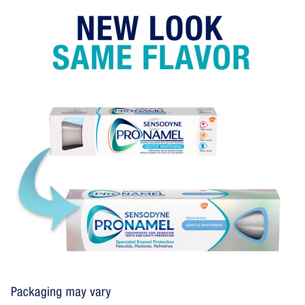 Sensodyne Pronamel Gentle Whitening Toothpaste for Sensitive Teeth and Cavity Protection, Alpine Breeze, 4 OZ, 2 Pack