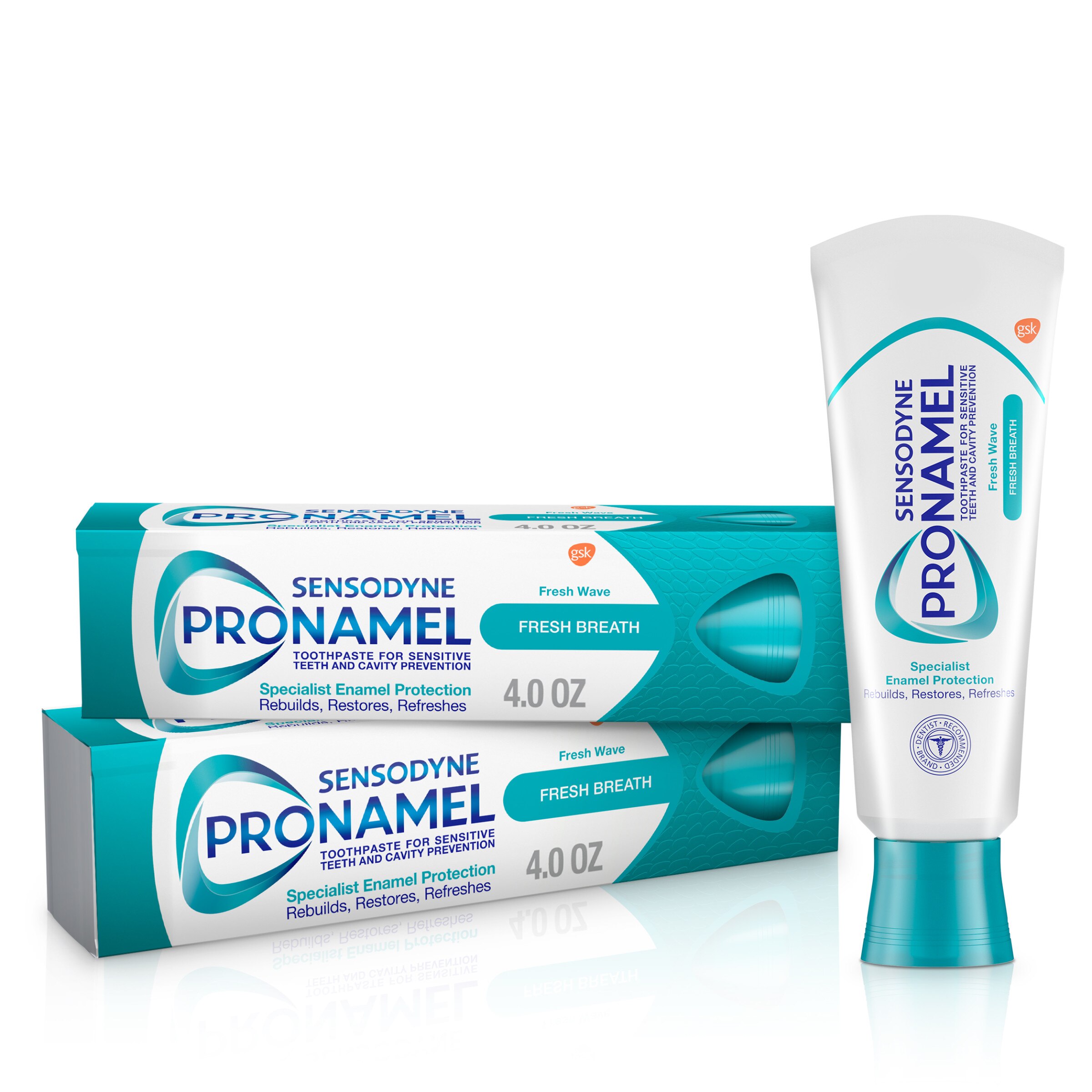 Sensodyne Pronamel Fresh Breath Enamel Toothpaste for Sensitive Teeth, Fresh Wave - 4 Ounces (Pack of 2)