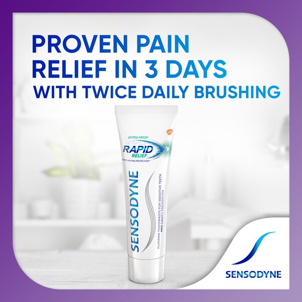 Sensodyne Rapid Relief Sensitive Toothpaste, Extra Fresh, 3.4 OZ