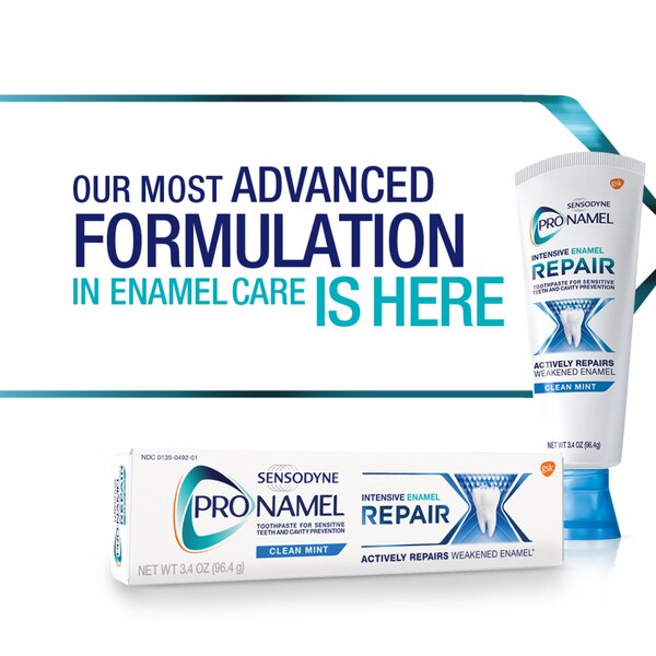 Sensodyne Pronamel Intensive Enamel Repair Clean Mint Toothpaste for Enamel Strengthening, 3.4 OZ