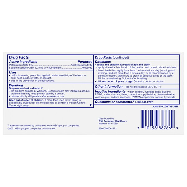 Sensodyne Pronamel Intensive Enamel Repair Whitening Toothpaste for Sensitive Teeth and Cavity Prevention, Arctic Breeze, 3.4 OZ, 2 Pack