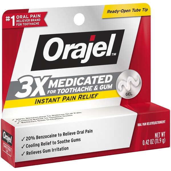 Orajel Instant Oral Pain Reliever Gel, 20% Benzocainel 0.42 OZ