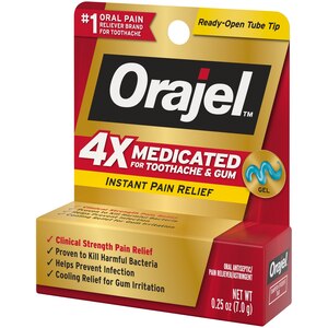 Orajel Instant Pain Relief Gel, Oral Antiseptic and Astringent, Clinical Strength