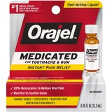 Orajel Medicated For Toothache & Gum Instant Pain Relief Liquid with 20% Benzocaine, 0.45 OZ, thumbnail image