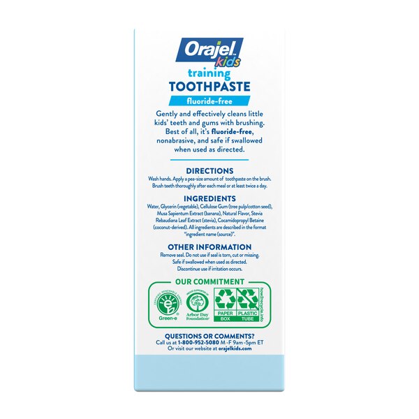 Orajel Kids Elmo Fluoride-Free Training Toothpaste, Ages 0-3 Years, Natural Berry Fruity, 1.5 OZ