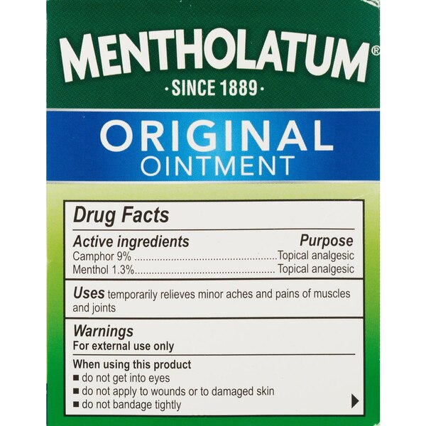 Mentholatum Original Ointment Topical Analgesic Rub, 3 OZ
