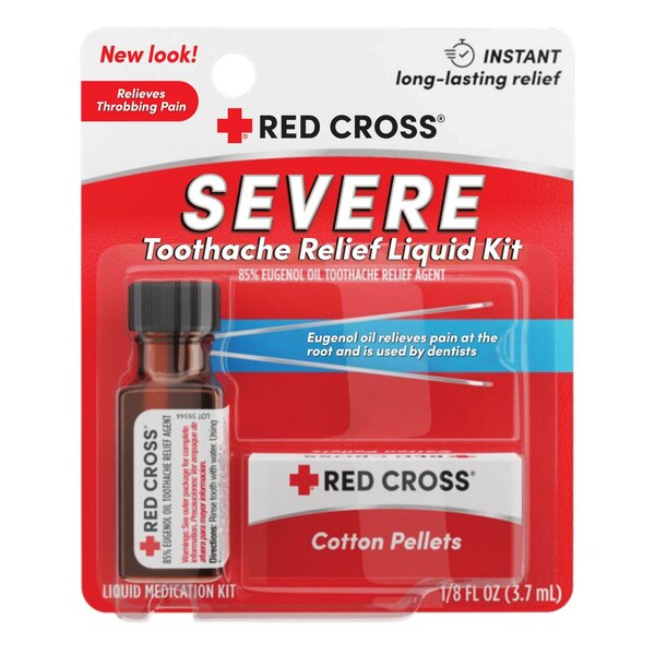 Red Cross Instant Toothache Pain Relief Medication Kit, 0.13 OZ