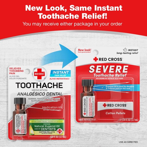 Red Cross Instant Toothache Pain Relief Medication Kit, 0.13 OZ