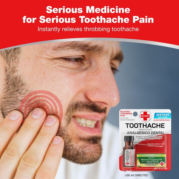 Red Cross Instant Toothache Pain Relief Medication Kit, 0.13 OZ