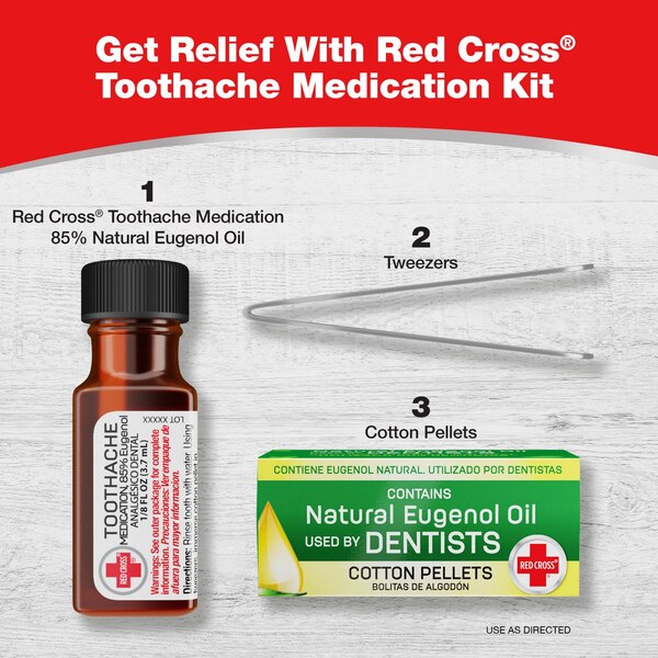 Red Cross Instant Toothache Pain Relief Medication Kit, 0.13 OZ
