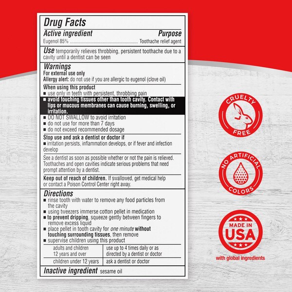 Red Cross Instant Toothache Pain Relief Medication Kit, 0.13 OZ