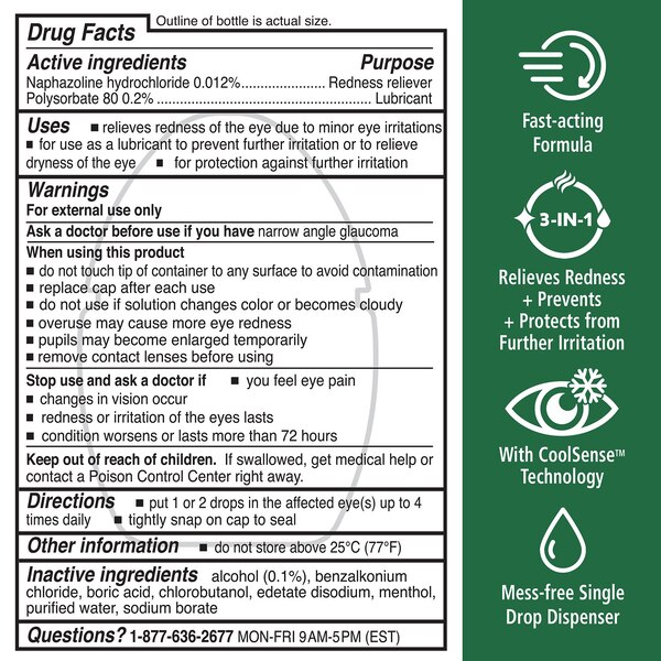 Rohto Cool Relief, Redness Reliever Lubricant Eye Drops, 0.4 fl oz 