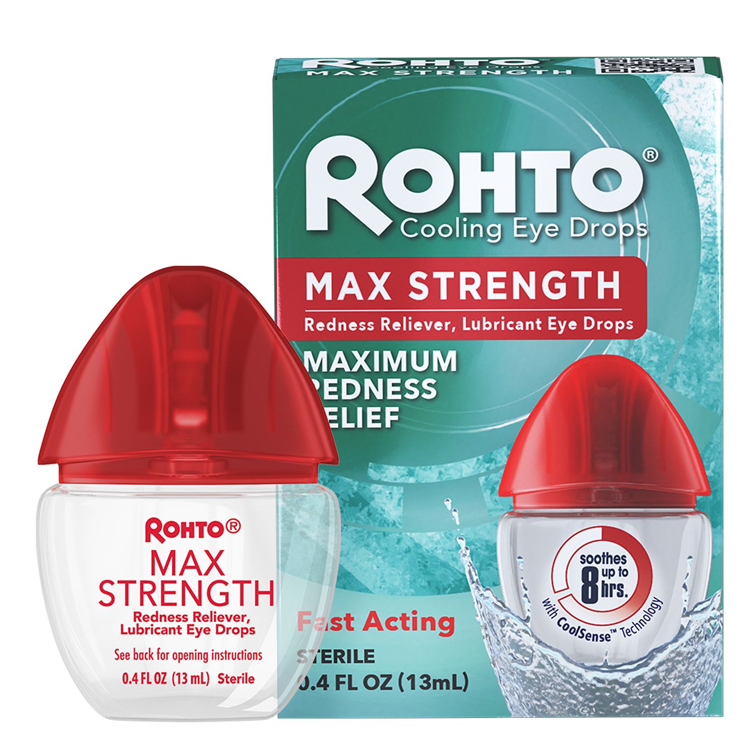 ROHTO Max Strength Redness Relief Eyedrops, 0.4 fl oz