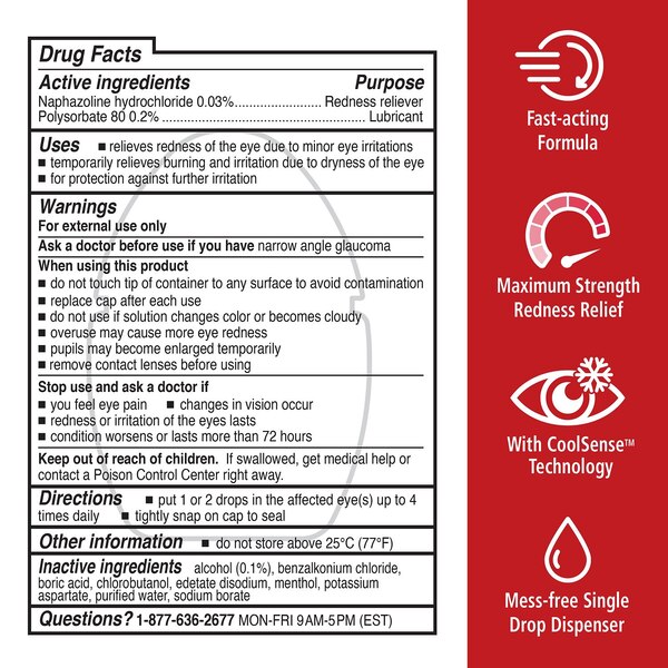 Rohto Max Strength Cooling Redness Reliever Eye Drops