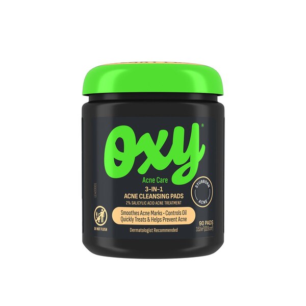 Oxy 3-In-1 Acne Facial Cleansing Pads, 90CT