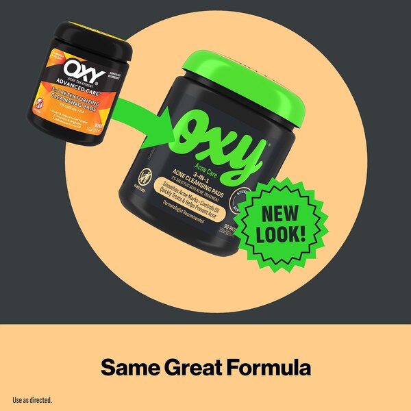 Oxy 3-In-1 Acne Facial Cleansing Pads, 90CT