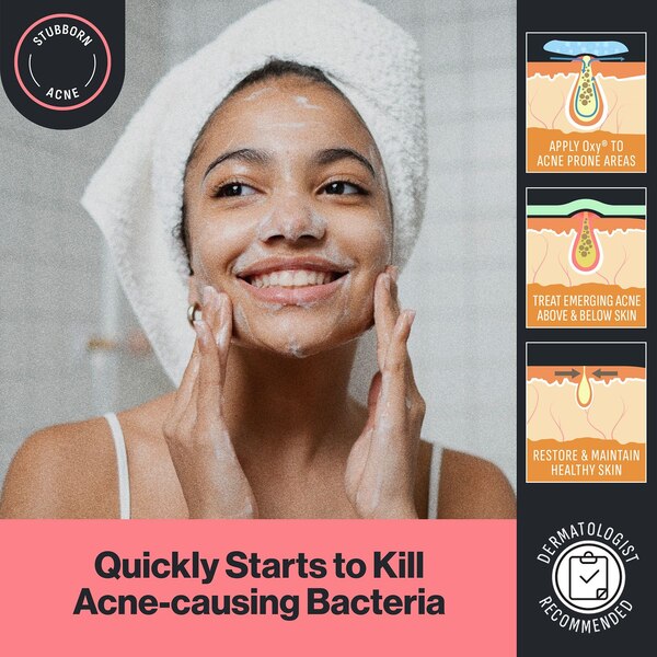 Oxy Maximum Strength 10% Benzoyl Peroxide Acne Face Wash, 5 fl oz