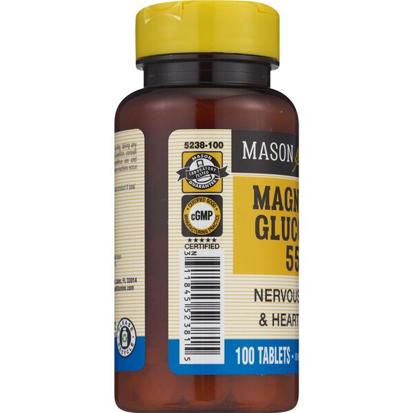Mason Natural Magnesium Gluconate 550mg, 100 CT