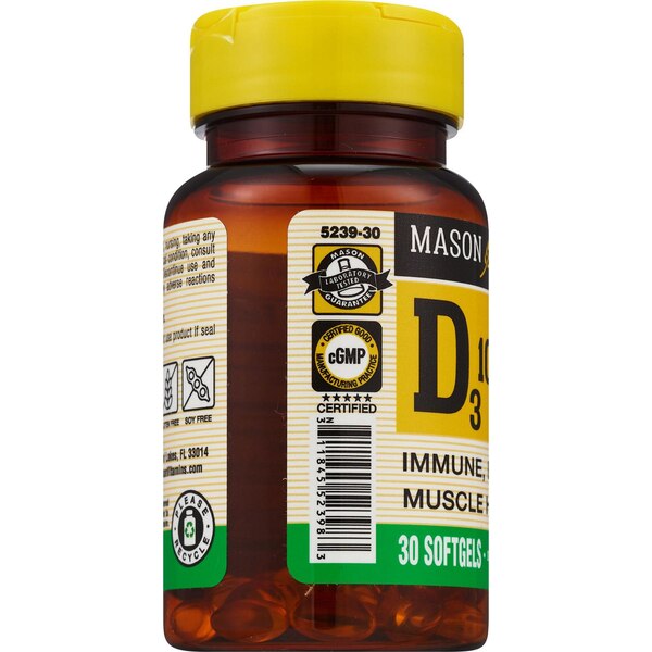 Mason Natural Vitamin D3 10000IU (250MCG), 30 CT