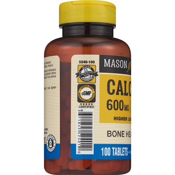 Mason Natural Calcium 600 mg D3 800iu Tablets, 100 CT