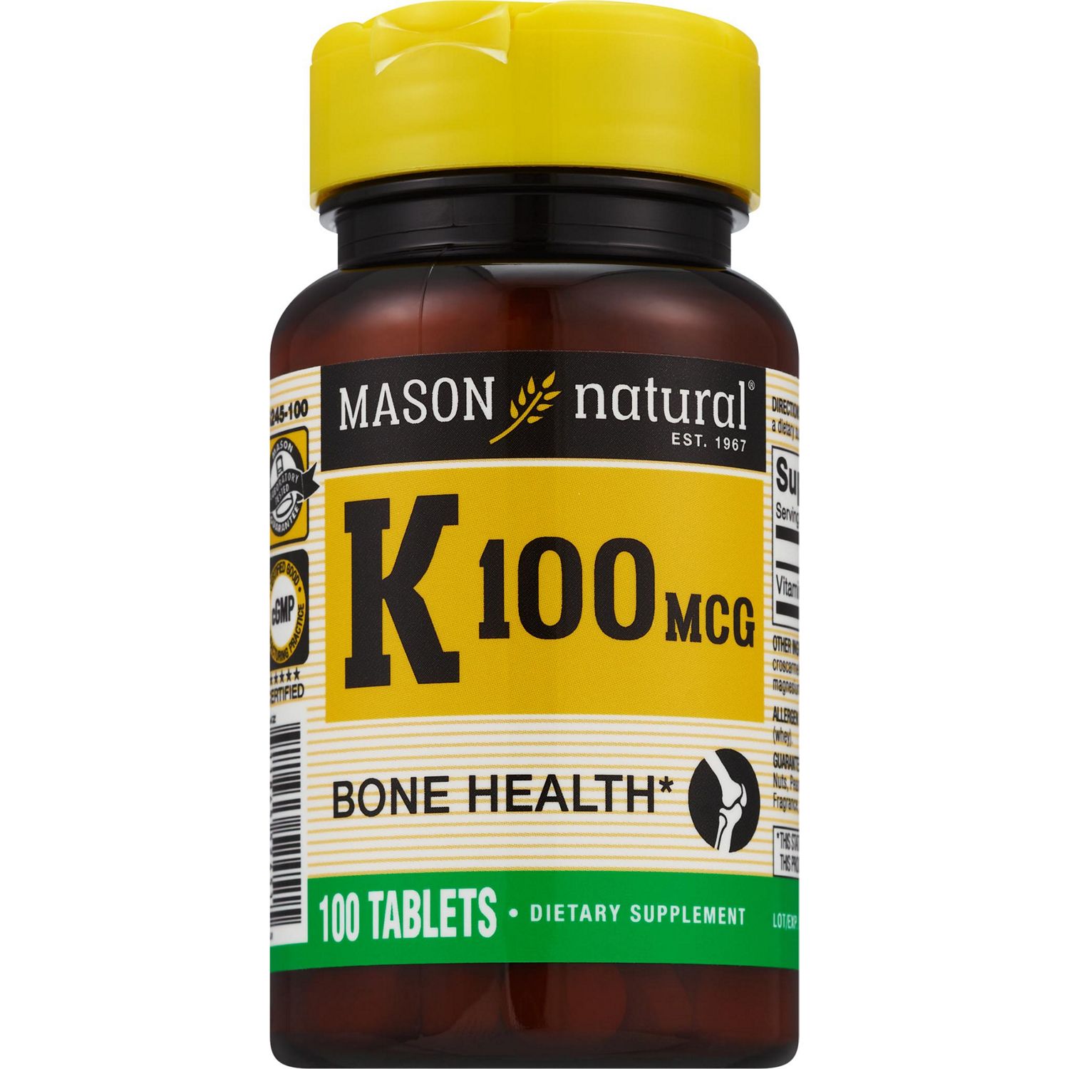 Mason Natural Vitamin K 100 mcg, 100 CT