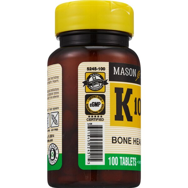 Mason Natural Vitamin K 100 mcg, 100 CT