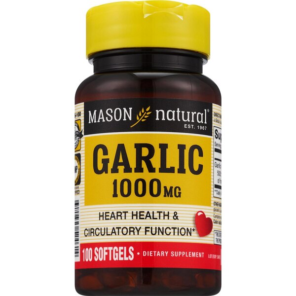 Mason Natural Garlic 1,000 MG Softgels, 100 CT