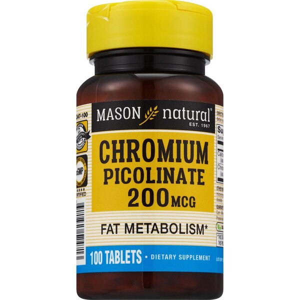 Mason Natural Chromium Picolinate 200 MCG Tablets, 100 CT