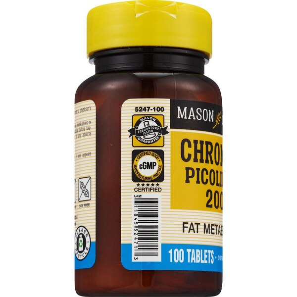 Mason Natural Chromium Picolinate 200 MCG Tablets, 100 CT