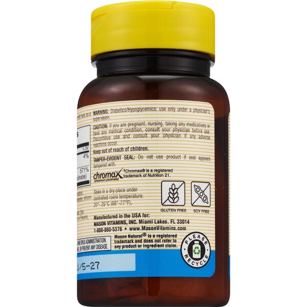Mason Natural Chromium Picolinate 200 MCG Tablets, 100 CT