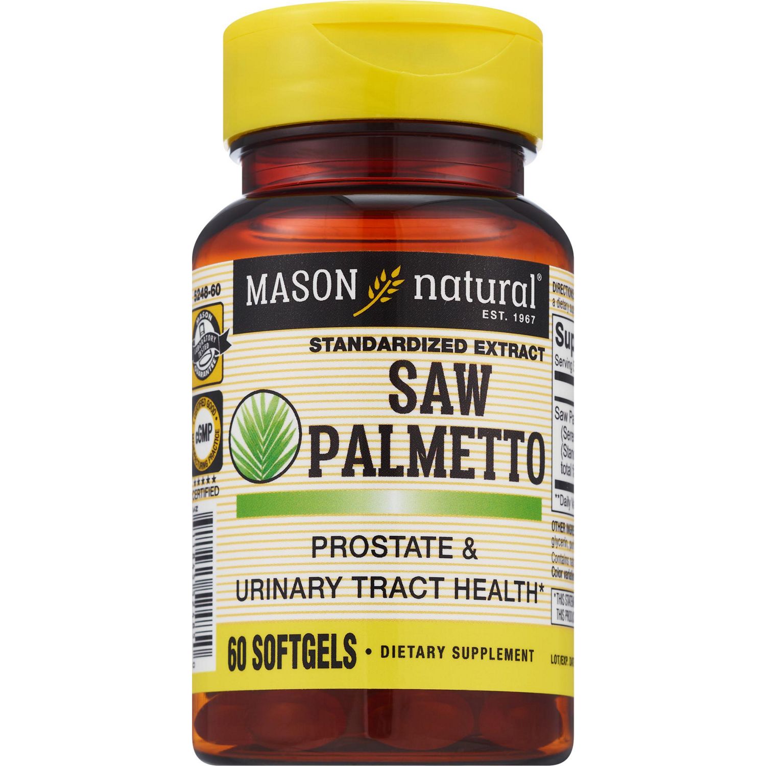 Mason Natural Saw Palmetto Softgels, 60 CT