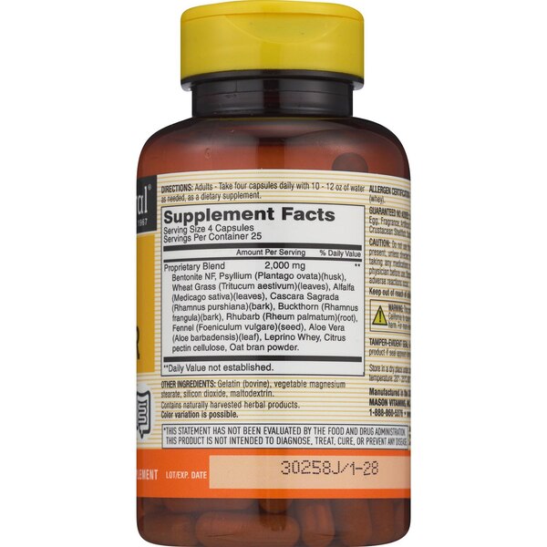 Mason Natural Colon Herbal Cleanser Capsules, 100 CT
