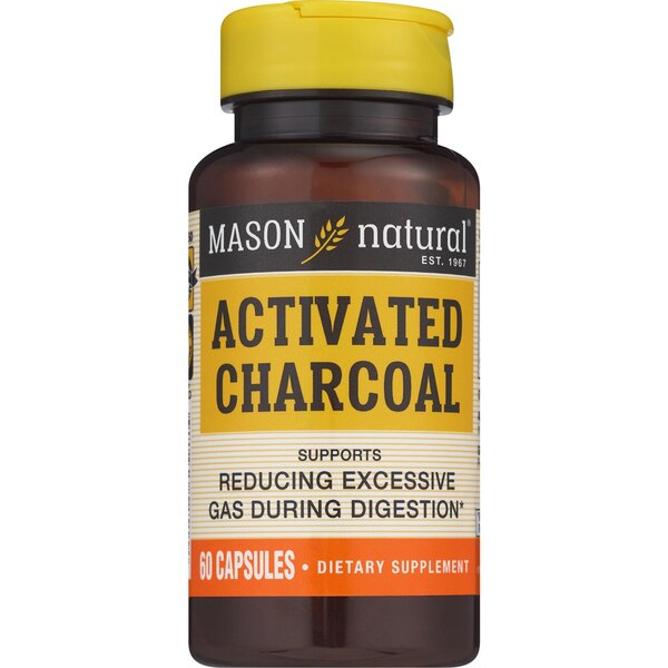 Mason Natural Activated Charcoal, Capsules, 60 CT