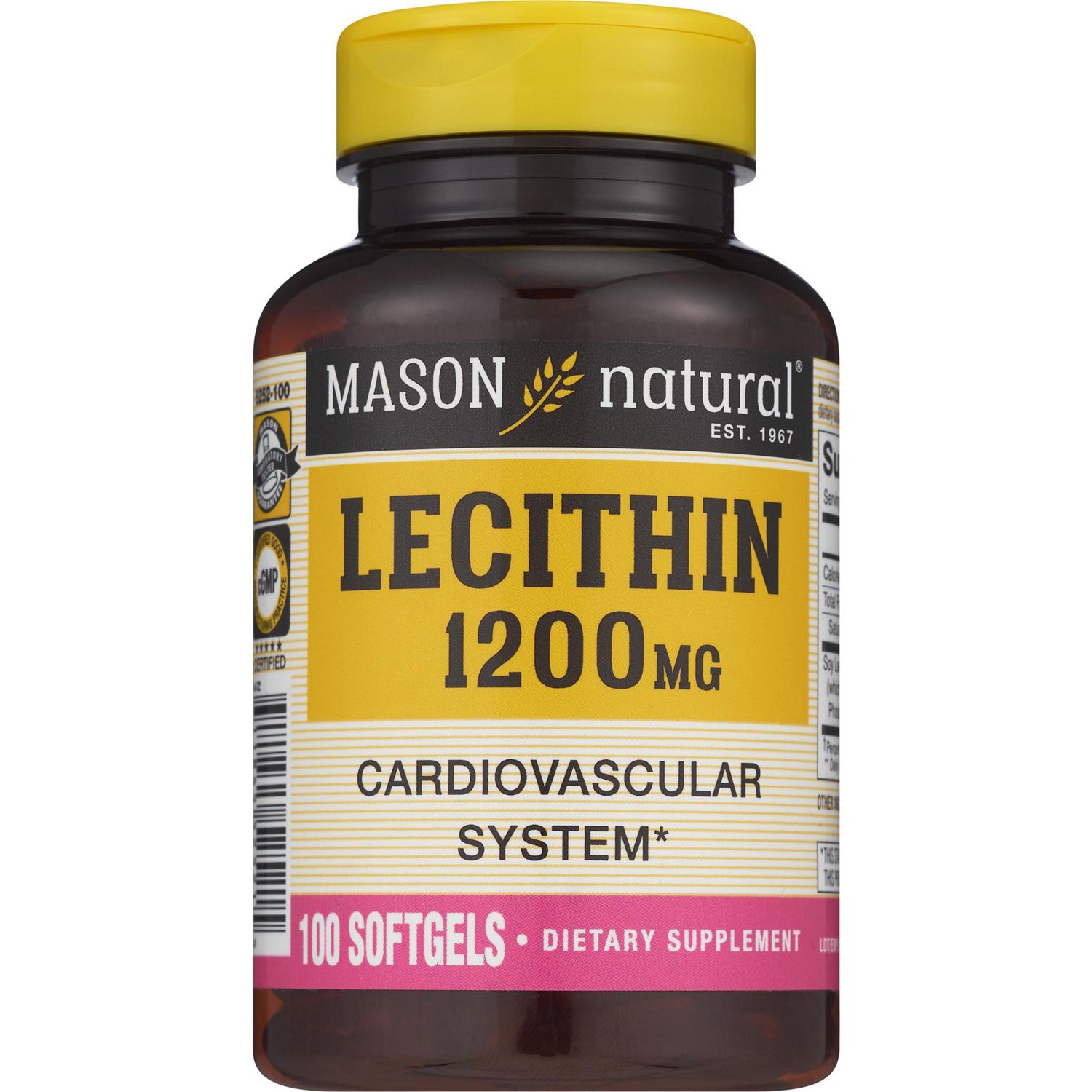 Mason Natural Lecithin 1,200 MG Softgels, 100 CT