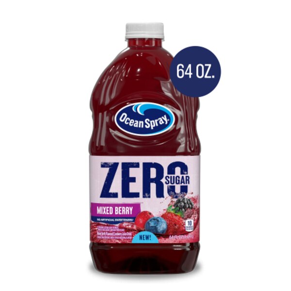 Ocean Spray Zero Sugar, Mixed Berry, 64 oz