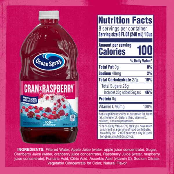 Ocean Spray, Cran-Raspberry Juice Drink, 64 oz