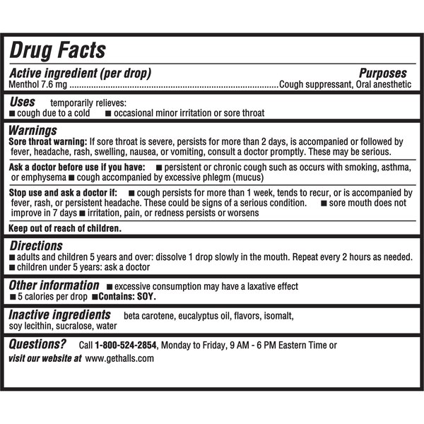 Halls Relief Sugar Free Cough Drops