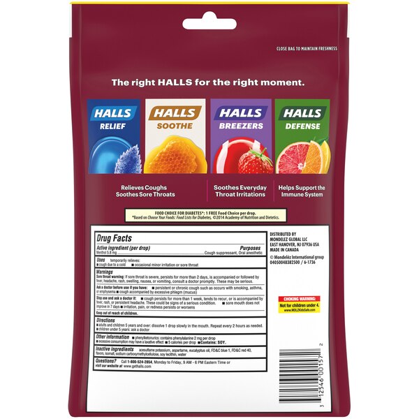 Halls Relief Sugar Free Cough Drops