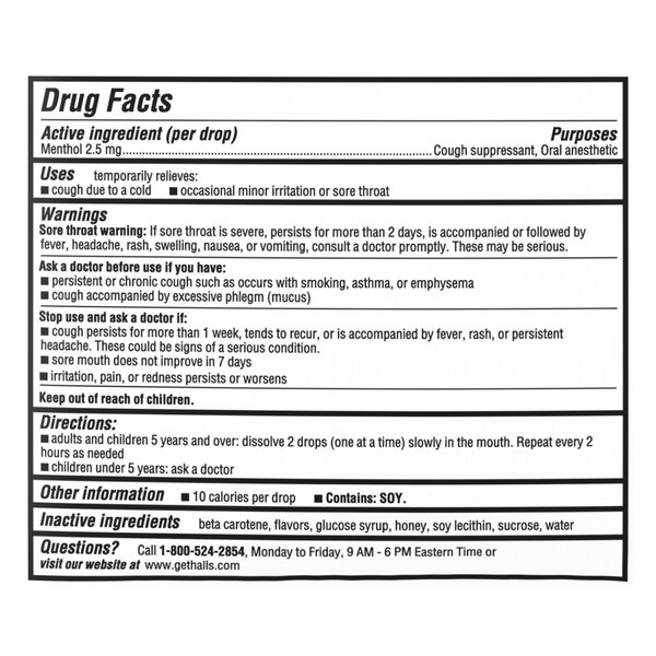 HALLS Throat Soothing Cough Drops, Honey Vanilla, 80 CT