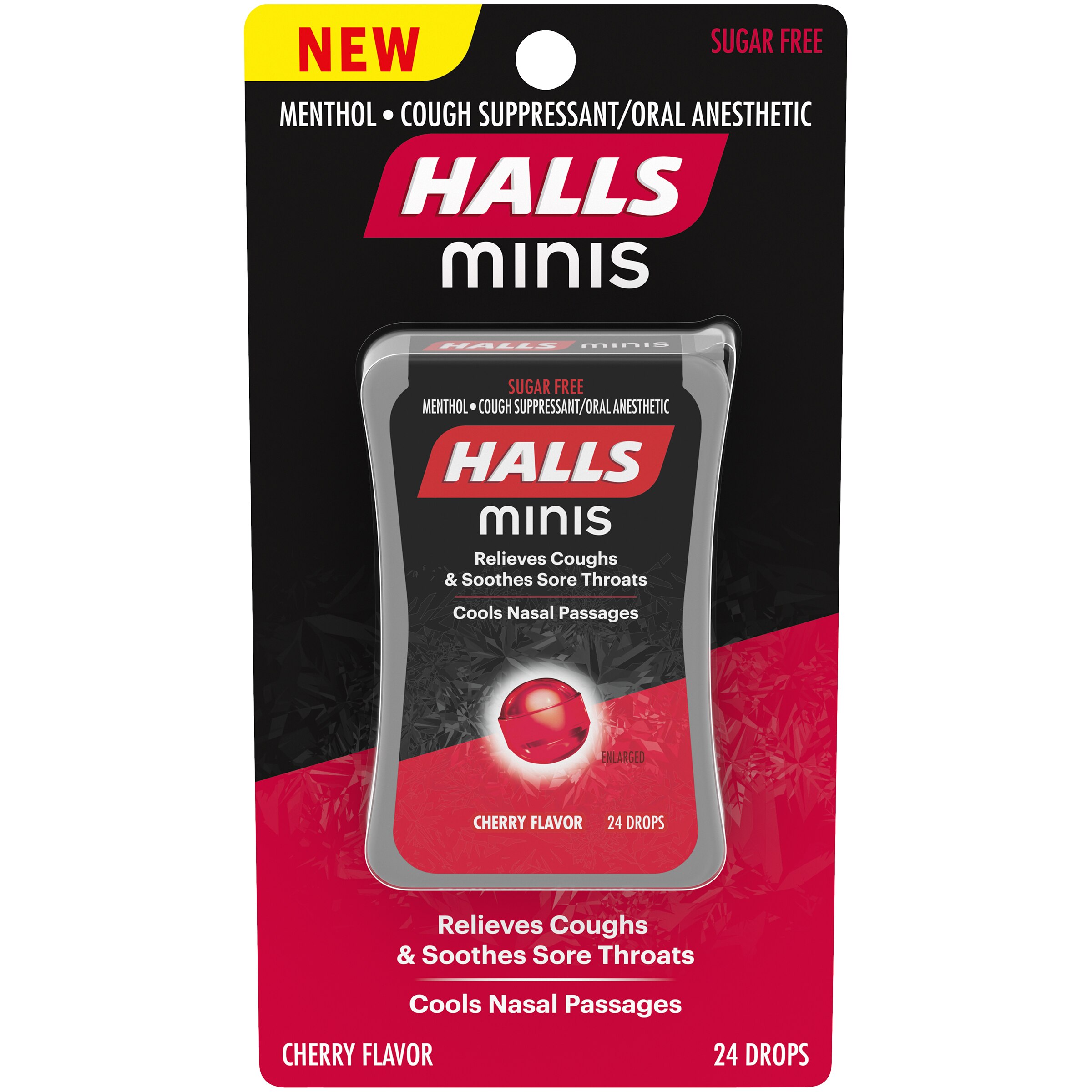 HALLS Minis, Sugar Free Flavored Cough Drops, 24 CT