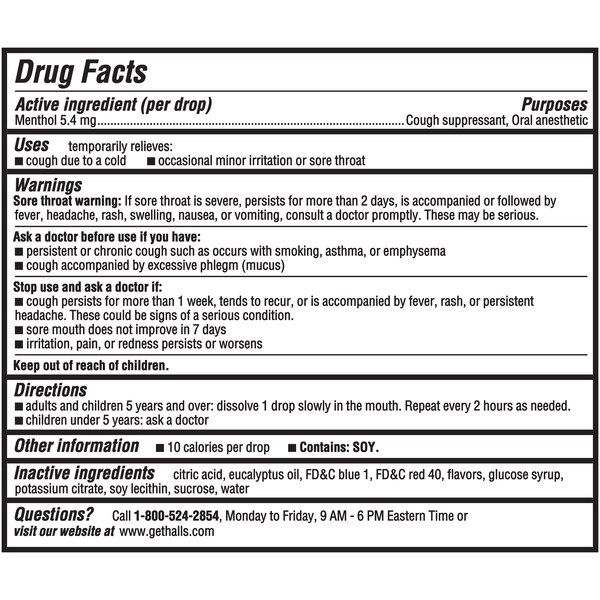 Halls Cough Drops, Mentho-Lyptus, 80 CT