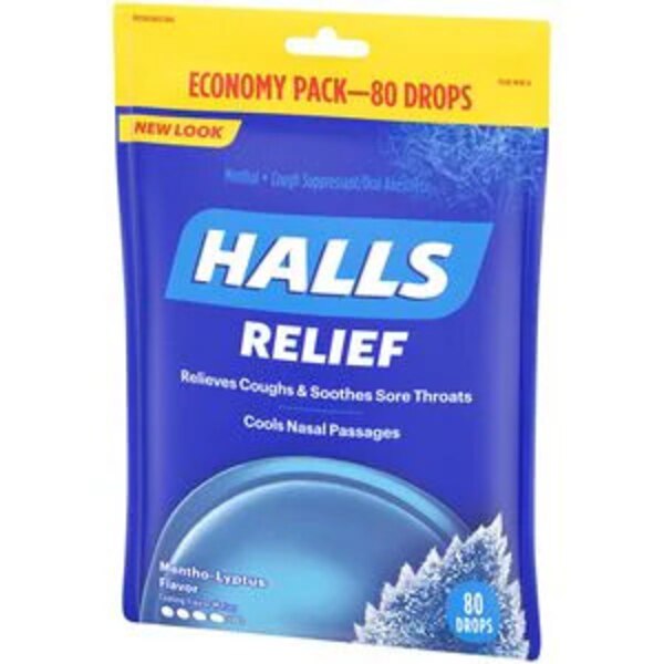 Halls Cough Drops, Mentho-Lyptus, 80 CT