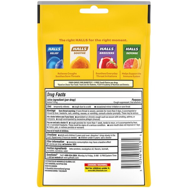 Halls Relief Sugar Free Cough Drops