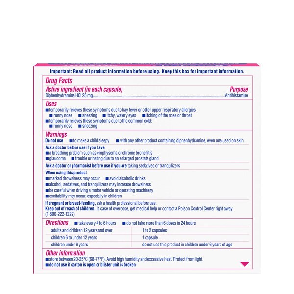 Benadryl Allergy Dye-Free Liqui-Gels, 24 CT