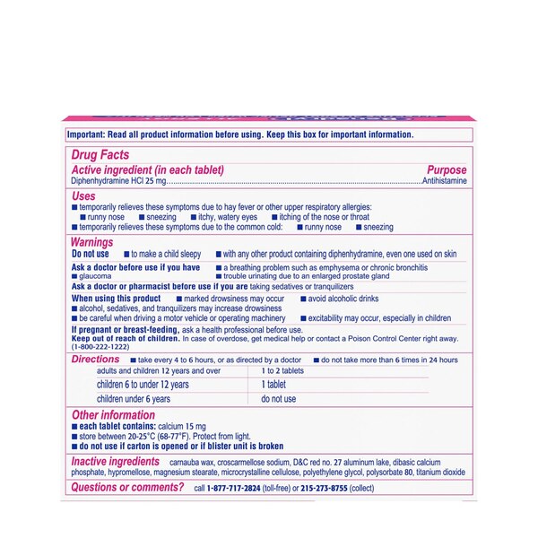 Benadryl Allergy Ultratabs Tablets, 24 CT