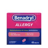 Benadryl Ultratabs Antihistamine Allergy Medicine Tablets, 48 ct, thumbnail image