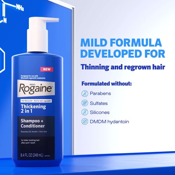 Rogaine Men's Thickening 2-in-1 Shampoo & Conditioner, 8.5 OZ