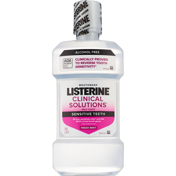 Listerine Clinical Solutions Sensitive Teeth Mouthwash, Fresh Mint, 16.9 OZ