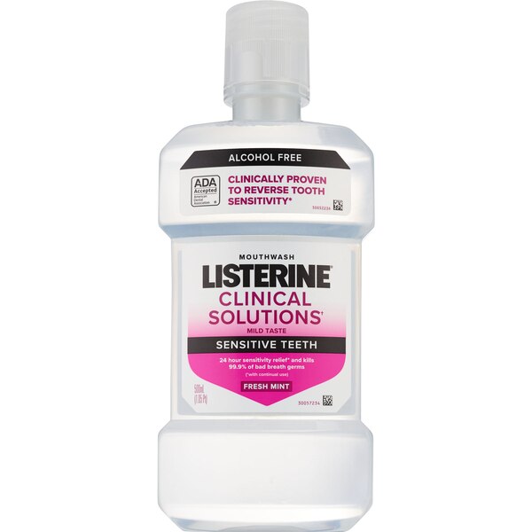 Listerine Clinical Solutions Sensitive Teeth Mouthwash, Fresh Mint, 16.9 OZ