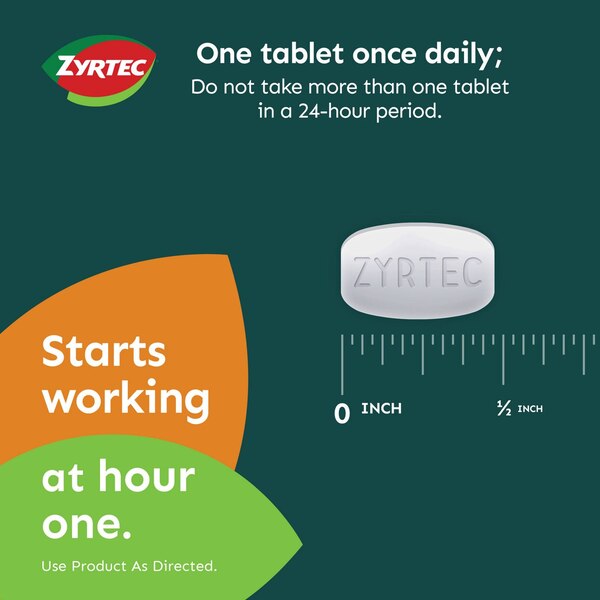 Zyrtec 24HR Allergy Relief Tablets, 10mg Cetirizine HCl